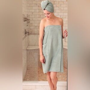 QVC Home Reflections Bath Wrap and Towel Hair Wrap Set